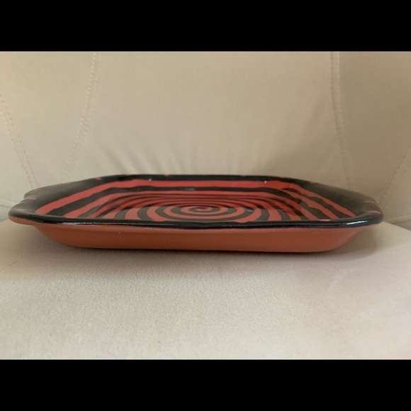Fired Up Red Swirl Decorative Plate 7.5in X 8in - Picture 3 of 3